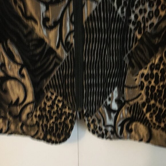 TanJay Gold and Black Patchwork Tiger Stripe & Leopard Spots Tapestry Jacket - Picture 8 of 16